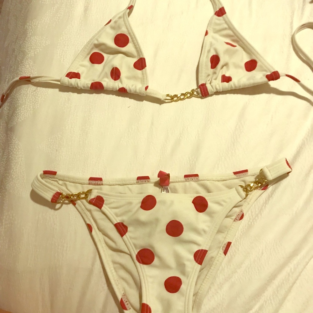 Red polka dot bikini Sophia by Vix top Sm bottom M